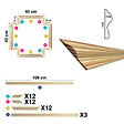99DECO - Kit de 3 moulures murales en bois - Pin des Landes - Cimaises, prêtes à coller et peindre - Ambre - 3 mètres - Fabrication française - vignette