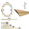 99DECO - Kit de 4 moulures murales en bois - Pin des Landes - Prêt à coller et peindre - Salomé - 4 mètres - Fabrication française - vignette