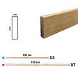 99DECO - Kit de moulures murales en bois à 7 tasseaux de 150 cm - Pin des Landes - Prêt à coller et peindre - Gabrielle - 3 mètres - Fabrication française - vignette