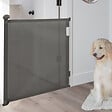 ID MARKET - Barrière de sécurité rétractable pour animaux domestiques 130 cm gris - vignette