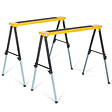 ID MARKET - Lot de 2 tréteaux télescopiques pliables large plateau antiglisse - vignette