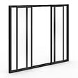 ID MARKET - Verrière atelier coulissante 4 vitrages L. 120 x H.108 cm en métal noir et verre trempé - vignette