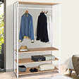 ID MARKET - Dressing large L. 100 cm DETROIT design industriel bois et métal blanc - vignette