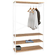 ID MARKET - Dressing large L. 100 cm DETROIT design industriel bois et métal blanc - vignette