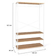 ID MARKET - Dressing large L. 100 cm DETROIT design industriel bois et métal blanc - vignette