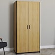 ID MARKET - Armoire 2 portes DETROIT penderie 80 cm avec étagères rangement maxi capacité design industriel - vignette