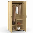 ID MARKET - Armoire 2 portes DETROIT penderie 80 cm avec étagères rangement maxi capacité design industriel - vignette
