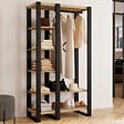 ID MARKET - Dressing penderie étagère ONYX bois et noir - vignette