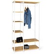 ID MARKET - Dressing penderie étagères L. 90 cm DETROIT design industriel bois et métal blanc - vignette