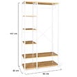 ID MARKET - Dressing penderie étagères L. 90 cm DETROIT design industriel bois et métal blanc - vignette