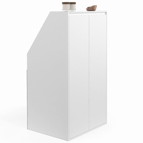 ID MARKET - Armoire sous pente 2 portes TOMI 60 x 50 x 110/70 cm blanc - large