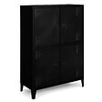 ID MARKET - Armoire basse ESTER 4 portes métal noir design industriel - vignette