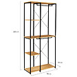 ID MARKET - Dressing double penderie étagères L. 90 cm DETROIT design industriel - vignette