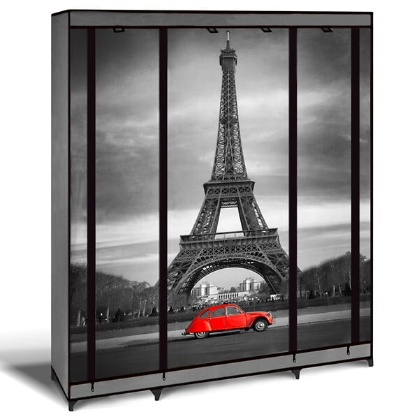 ID MARKET - Armoire de rangement penderie pliable vêtements en tissu PARIS dressing XXL - large