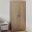 ID MARKET - Armoire 2 portes VITO hêtre penderie 80 cm avec étagères rangement maxi capacité - vignette