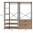 ID MARKET - Dressing modulable double penderie étagères et 2 tiroirs DETROIT design industriel - vignette