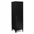 ID MARKET - Armoire vestiaire ESTER 1 porte métal noir design industriel - vignette