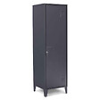 ID MARKET - Armoire vestiaire ESTER 1 porte métal gris foncé design industriel - vignette