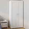 ID MARKET - Armoire 2 portes VITO blanc penderie 80 cm avec étagères rangement maxi capacité - vignette