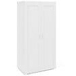 ID MARKET - Armoire 2 portes VITO blanc penderie 80 cm avec étagères rangement maxi capacité - vignette