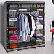 ID MARKET - Armoire de rangement penderie pliable vêtements en tissu NEW-YORK dressing XXL - vignette