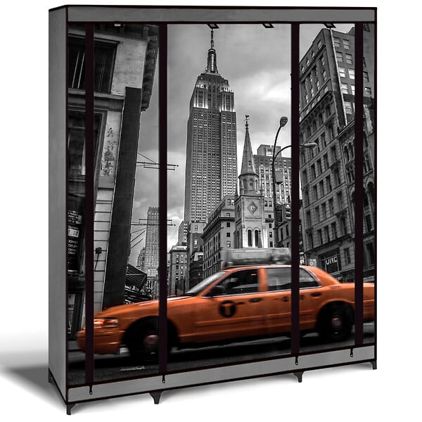 ID MARKET - Armoire de rangement penderie pliable vêtements en tissu NEW-YORK dressing XXL - large