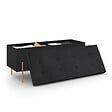ID MARKET - Banc coffre rangement LOUIS pieds métal doré 100 cm velours noir - vignette