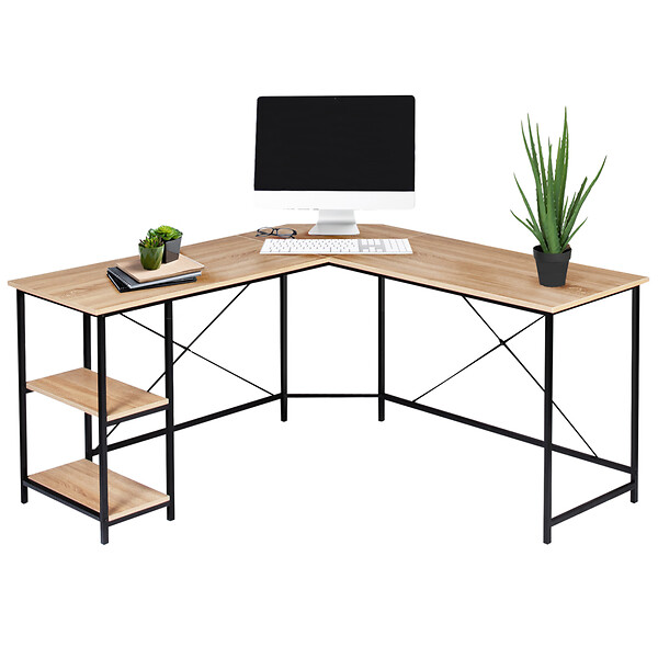 ID MARKET - Bureau d'angle en forme de L DETROIT design industriel - large