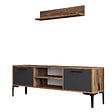 HABITAT ET JARDIN - Meuble TV en bois "Riga" - 140 x 30 x 48 cm - NoyerAnthracite - vignette