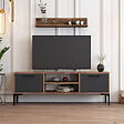 HABITAT ET JARDIN - Meuble TV en bois "Riga" - 140 x 30 x 48 cm - NoyerAnthracite - vignette