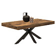 ID MARKET - Table basse rectangulaire ALIX 110 cm pied araignée bois foncé effet vieilli et noir - vignette
