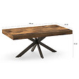 ID MARKET - Table basse rectangulaire ALIX 110 cm pied araignée bois foncé effet vieilli et noir - vignette