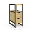 ID MARKET - Lot de 2 tables de chevet DETROIT 2 tiroirs et 1 niche bois et métal noir design industriel - vignette