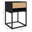 ID MARKET - Lot de 2 tables de chevet ERNEST 1 tiroir et 1 niche noir et façon hêtre - vignette
