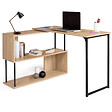 ID MARKET - Bureau d'angle rotatif 180° DETROIT étagère forme S design industriel - vignette