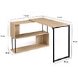 ID MARKET - Bureau d'angle rotatif 180° DETROIT étagère forme S design industriel - vignette