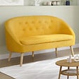 ID MARKET - Canapé banquette SONIA en velours jaune - vignette