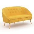 ID MARKET - Canapé banquette SONIA en velours jaune - vignette