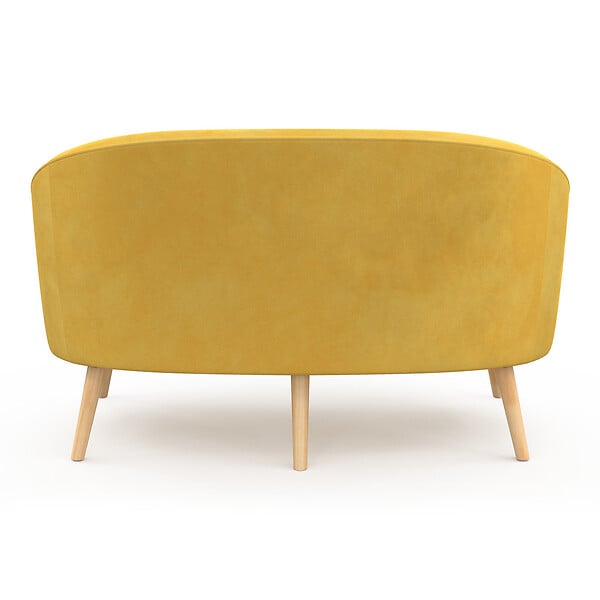 ID MARKET - Canapé banquette SONIA en velours jaune - large
