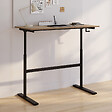 ID MARKET - Bureau droit JEANNE assis debout à manivelle hauteur réglable 70 - 120 cm bois façon hêtre et noir - vignette