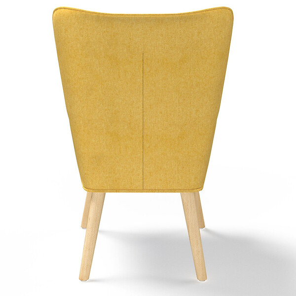 ID MARKET - Fauteuil scandinave IVAR en tissu jaune - large