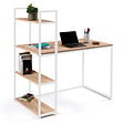 ID MARKET - Bureau bibliothèque DETROIT design industriel bois et métal blanc - vignette