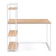 ID MARKET - Bureau bibliothèque DETROIT design industriel bois et métal blanc - vignette