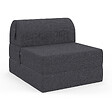 ID MARKET - Chauffeuse PALOMA en tissu gris anthracite - vignette