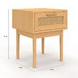 ID MARKET - Lot de 2 tables de chevet ROBERT 1 tiroir effet naturel cannage et bois - vignette