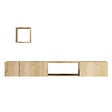 HABITAT ET JARDIN - Meuble TV avec étagère murale en bois "Avior" - 180 x 32 x 25 cm - Beige - vignette