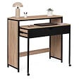 ID MARKET - Bureau extensible 1 tiroir noir BOSTON design industriel - vignette