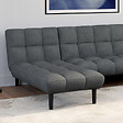 ID MARKET - Méridienne clic clac capitonnée SALOME 80 x 180 cm en tissu gris anthracite - vignette