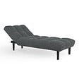 ID MARKET - Méridienne clic clac capitonnée SALOME 80 x 180 cm en tissu gris anthracite - vignette