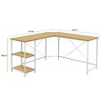 ID MARKET - Bureau d'angle en forme de L DETROIT design industriel bois et métal blanc - vignette